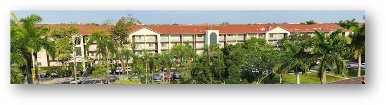 Completed condo complex roof replacement aerial view – Job 22-070-D