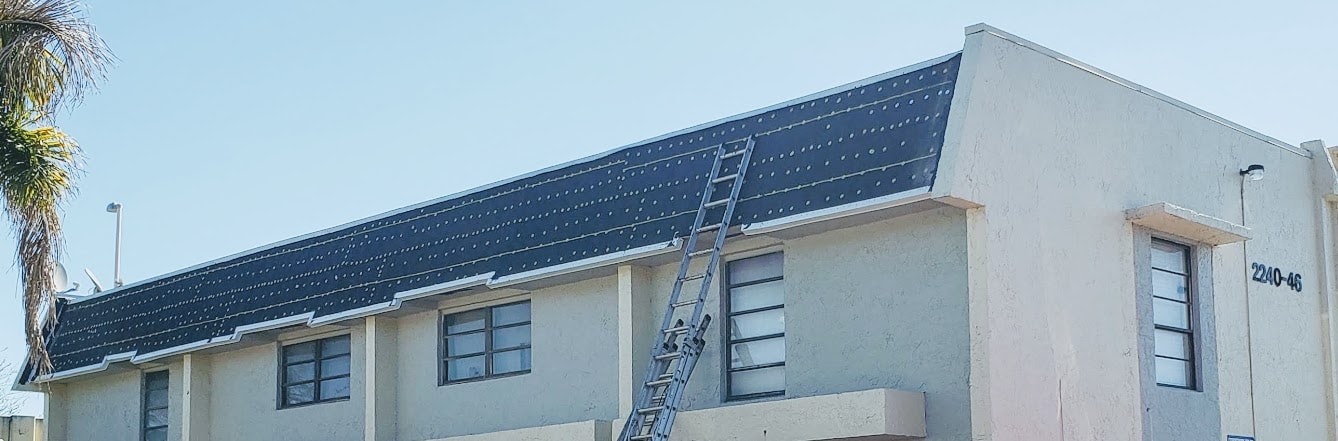 Century Gardens condo building with new underlayment fully installed – Lauderhill, FL