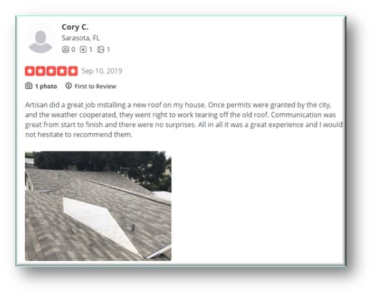 Cory C. – Sarasota, FL – 5-star Yelp review, Sep 10, 2019