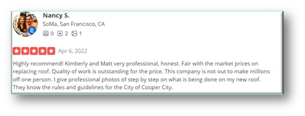 Nancy S. – SoMa, San Francisco, CA – 5-star Yelp review, Apr 6, 2022